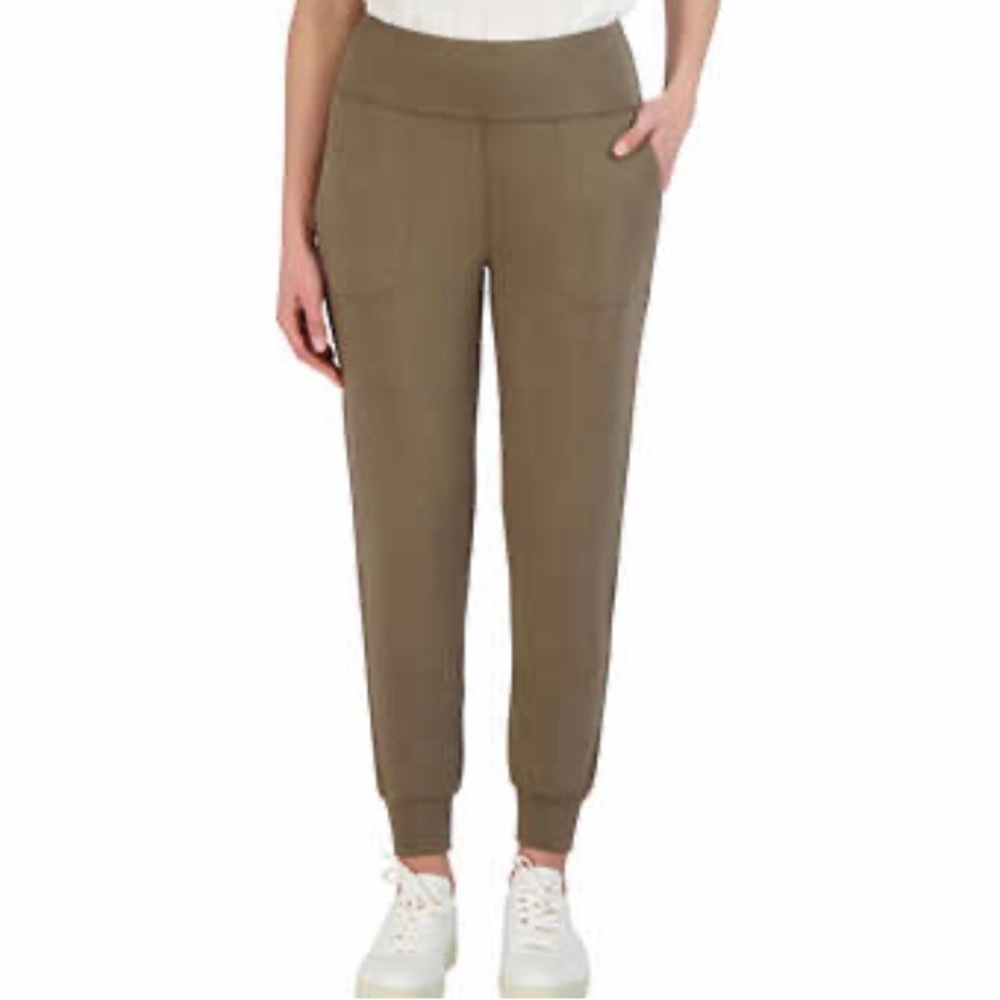 Pants jogger womens new size L 50% rayon 45%polyester pockets inseam 27.5" Sage